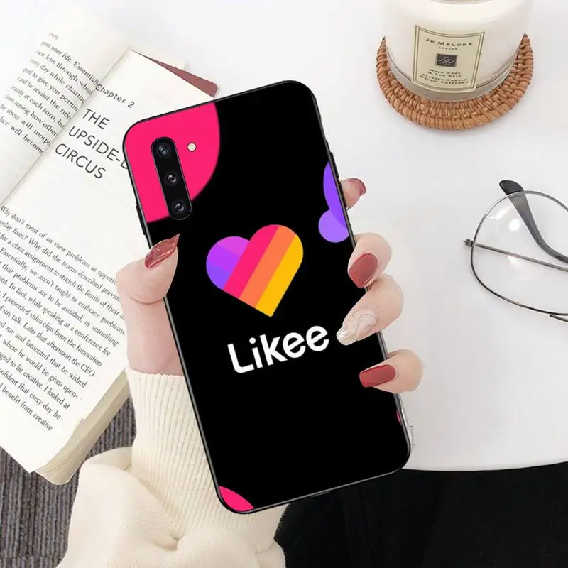 

HPCHCJHM Likee Funny cat TPU black Phone Case Cover Hull For Samsung Galaxy J7 J8 J6 Plus 2018 Prime Note 7 8 9 10 pro