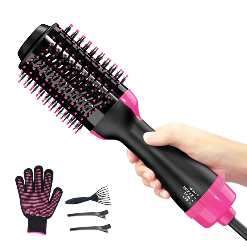 

1000W One Step Hair Dryer Volumizer Electric Blow Dryer Hot Air Brush Hair Straightener Curler Comb Hair Dryer And Styler