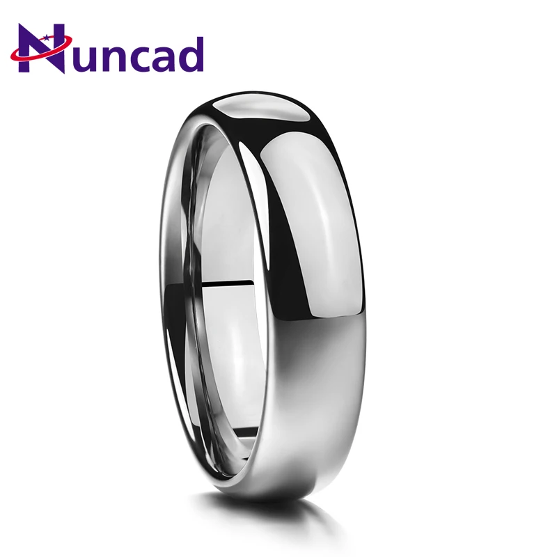 

Nuncad 6 мм классическое полированное купольное кольцо из карбида вольфрама T118R серебряного цвета мужские кольца на палец мужское кольцо Беспл...