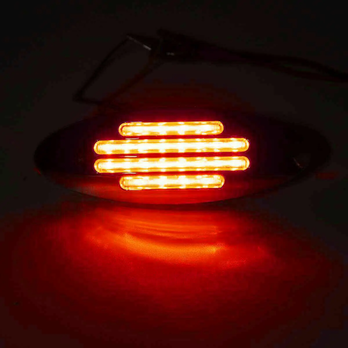 24LED красный грузовик с прицепом Боковой габаритный фонарь светильник Овальный хромом Базом 12 В LED Обратный светильник для грузовика