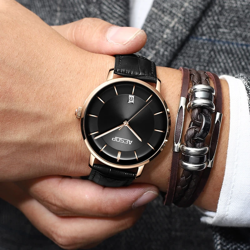 

Aesop Men's Watch Top Luxury Brand Watch Men's Casual Simple Automatic Men Watch Date Waterproof Mechanical Watch Reloj Hombre