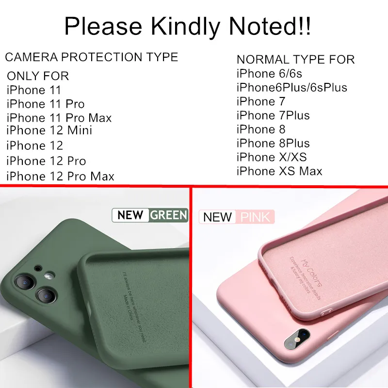 

Thin Soft Case For iPhone 12 7 8 6 6s Plus 5S SE 2 Original Liquid Silicone Cover Candy Coque Capa For iPhone X Xs 11 Pro Max XR