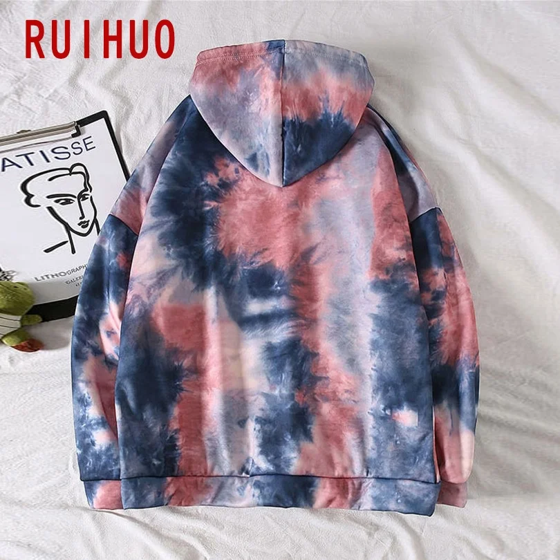 RUIHUO 2021 новая весенняя рубашка с принтом в стиле хип хоп из пуловера капюшоном