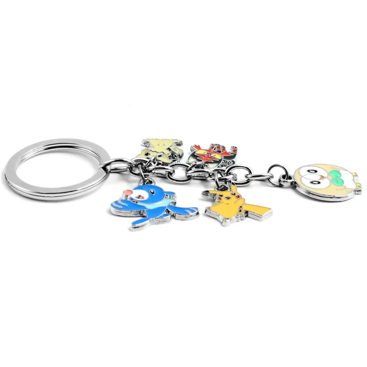 Брелок с покемоном Entei Eevee Swablu Piplup Poke Ball Pikachu Ash Ketchum Rowlet милый забавный мультфильм металлический брелок Аниме подвеска