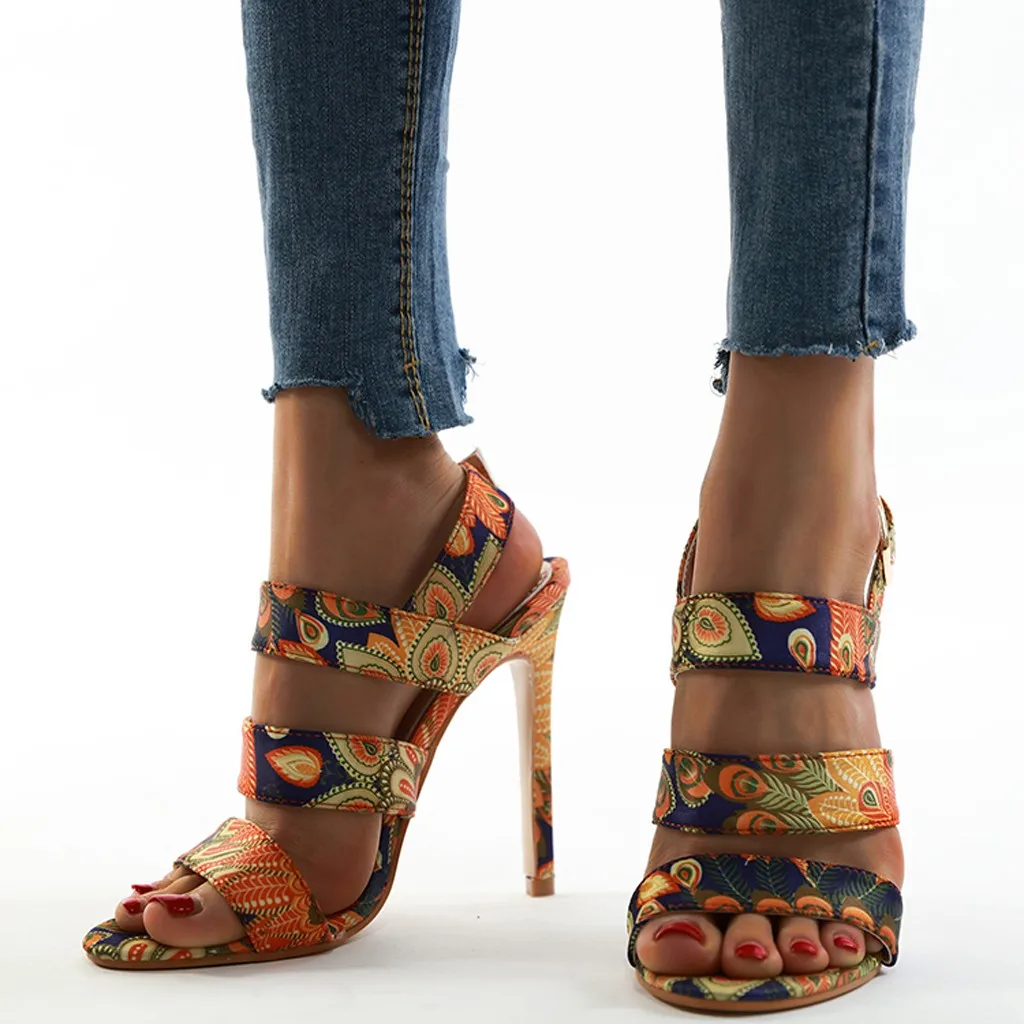 Women's Pointed Toe Sandals Stiletto High Heel Shoes Buckle Casual Pumps Sandal 2019 Spring Autumn New Simplicity Fashion |