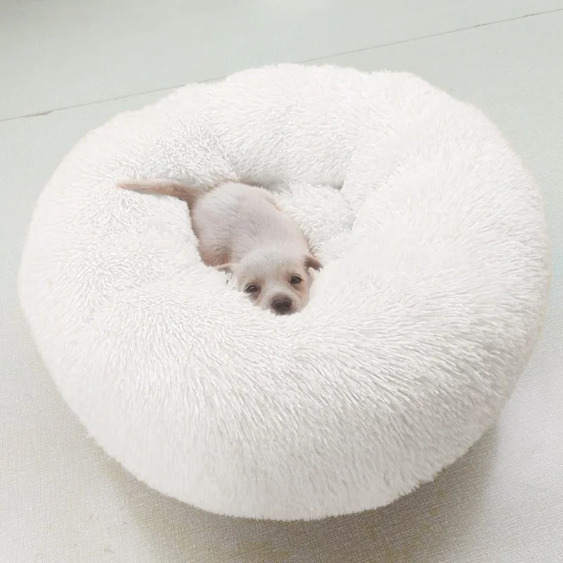 Теплая Флисовая кровать для собаки зимняя кошка Конура круглая щенок коврик