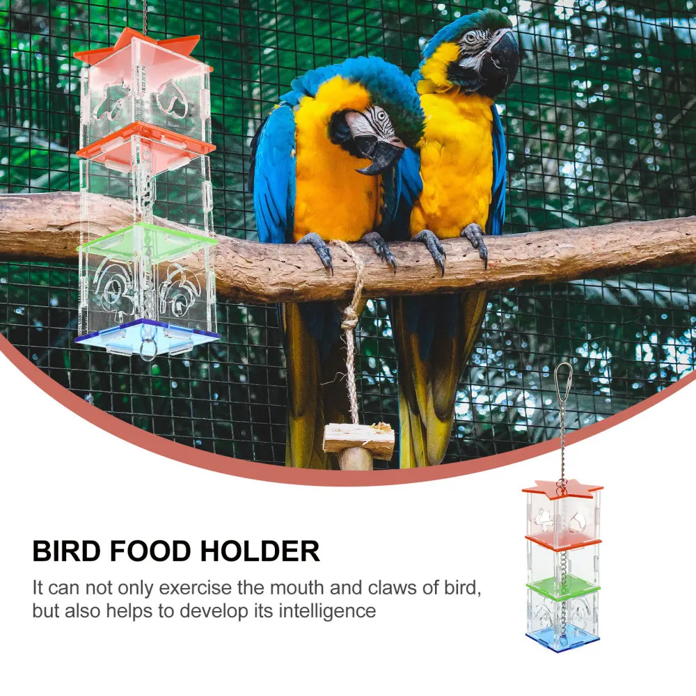 

Parrot Hanging Foraging Feeder Acrylic Food Holder Training Pet Pet Supply