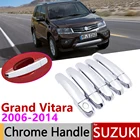 Хромированная Крышка для дверной ручки Suzuki Grand Vitara Grand noma, 2006  2014, аксессуары для автомобиля, Набор наклеек для отделки 2008 2011 2013