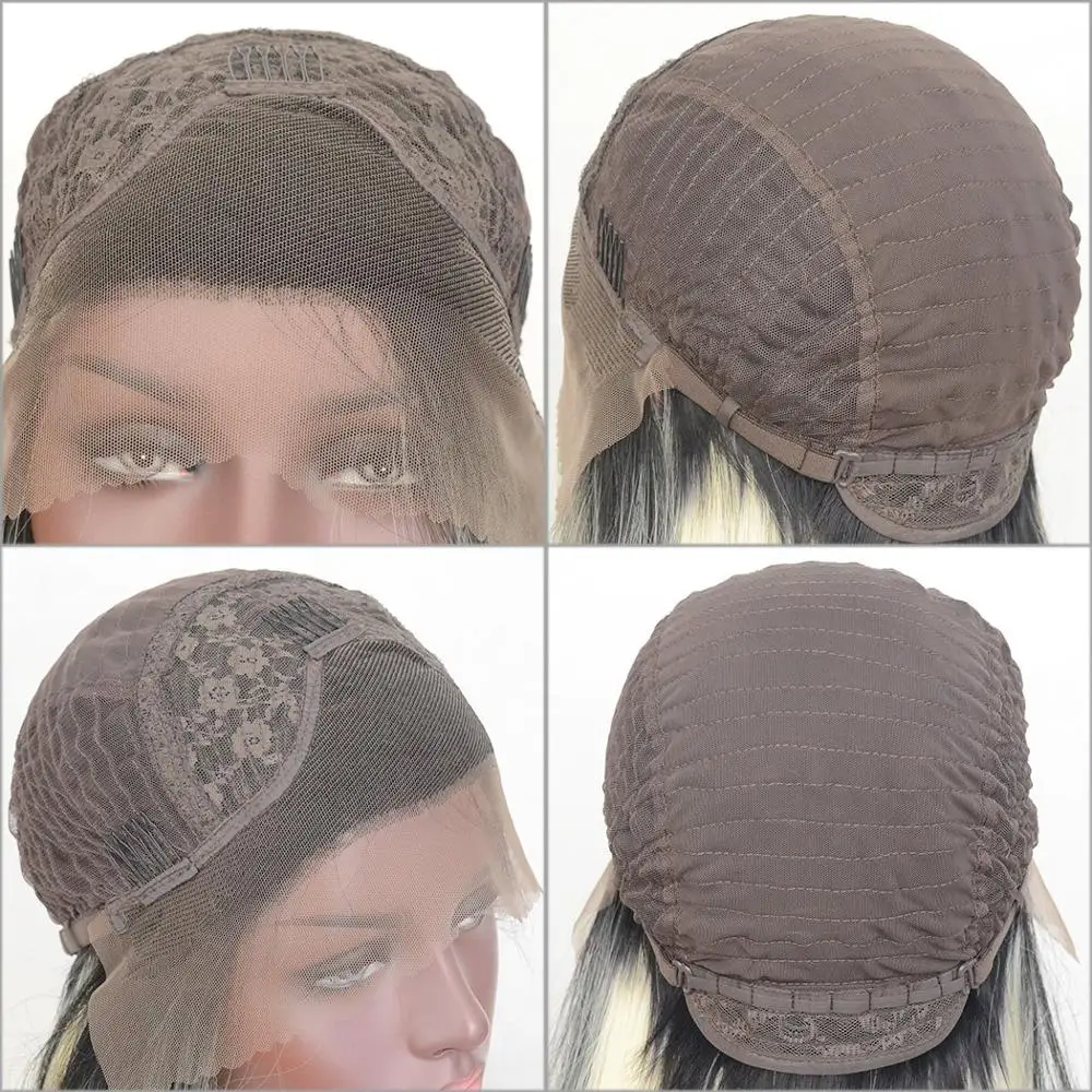 

Vogue Queen Natural Black Synthetic Lace Front Wig Long Wave Heat Resistant Fiber Daily Wearing For Women