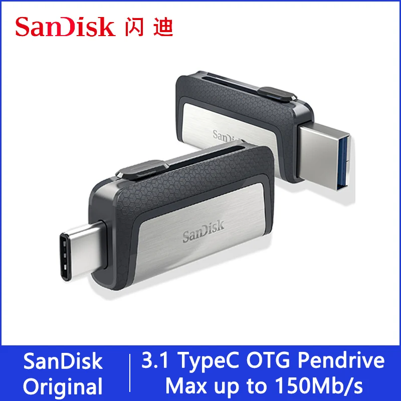 Sandisk type C OTG USB флэш накопитель 64 128 ГБ Флешка Гб 32 256 флеш 3 1 флешка диск на ключе
