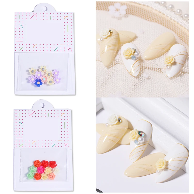 10 шт./пакет цветов красочные плоские пластмассовые цветы украшения для рукоделия