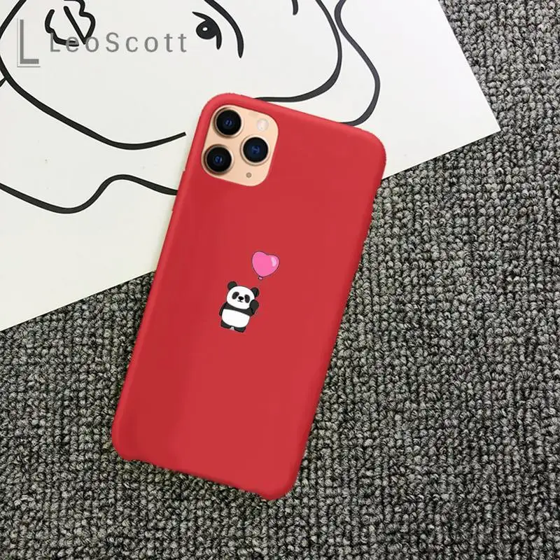 

Panda Cat Dinosaur high quality Phone Case Candy Color for iPhone 6 7 8 11 12 s mini pro X XS XR MAX Plus