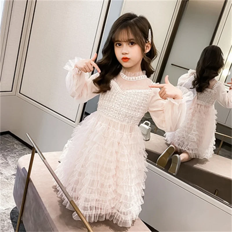 

Girls dress autumn 2021 children girl skirt veil skirt princess dress cake dress fashion cute 3-15