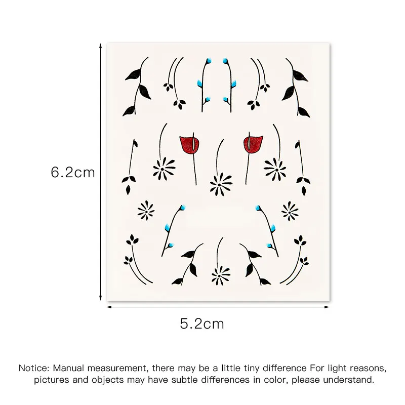 Геометрические Водные Наклейки для ногтей с четырьмя лилилиями шикарные цветами