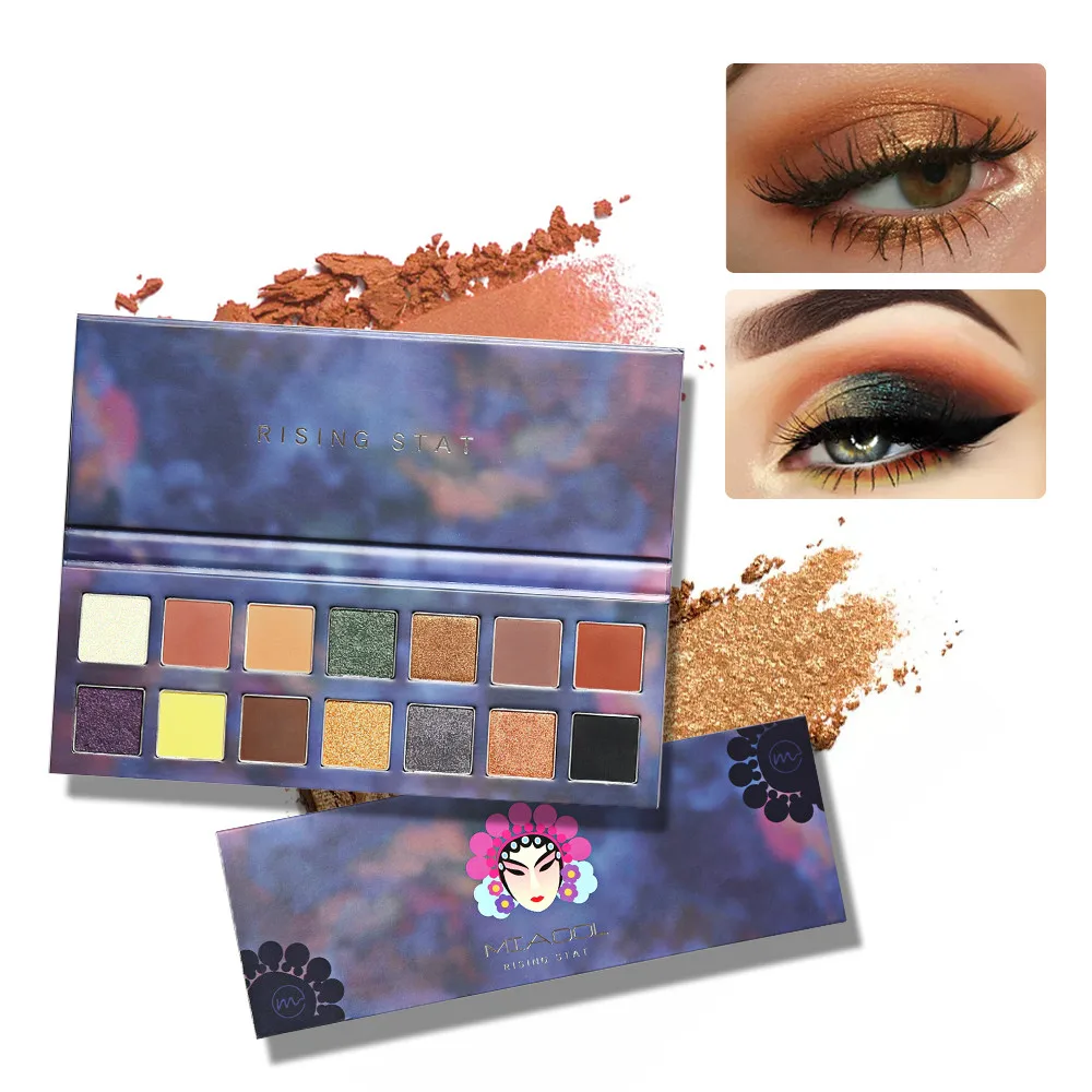Miaool-MN119 Makeup Set Glitter Eyeshadow Chinese Flavor 14 Colors Earth Nude Sunset Waterproof |