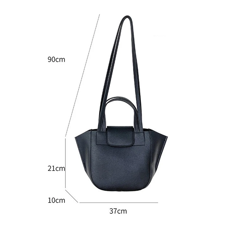 

2021 New Womens Bag Soft PU Leather Female Top Handle Bucket Handbags Korean Middle Ladies Shoulder Crossbody Bag Whole Sale