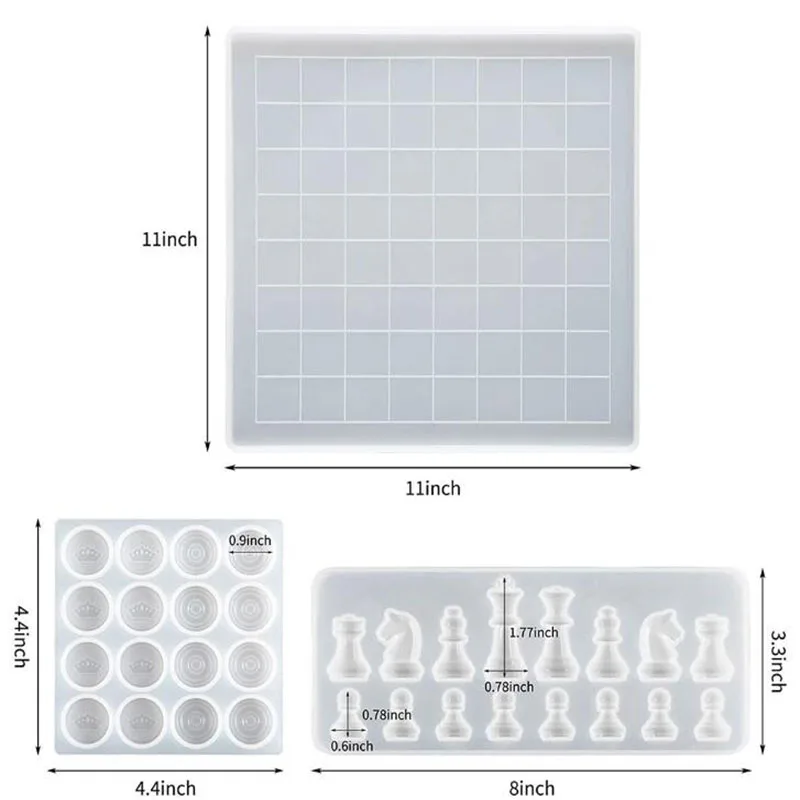 3 шт. силиконовые формы для шахматной доски самостоятельного изготовления
