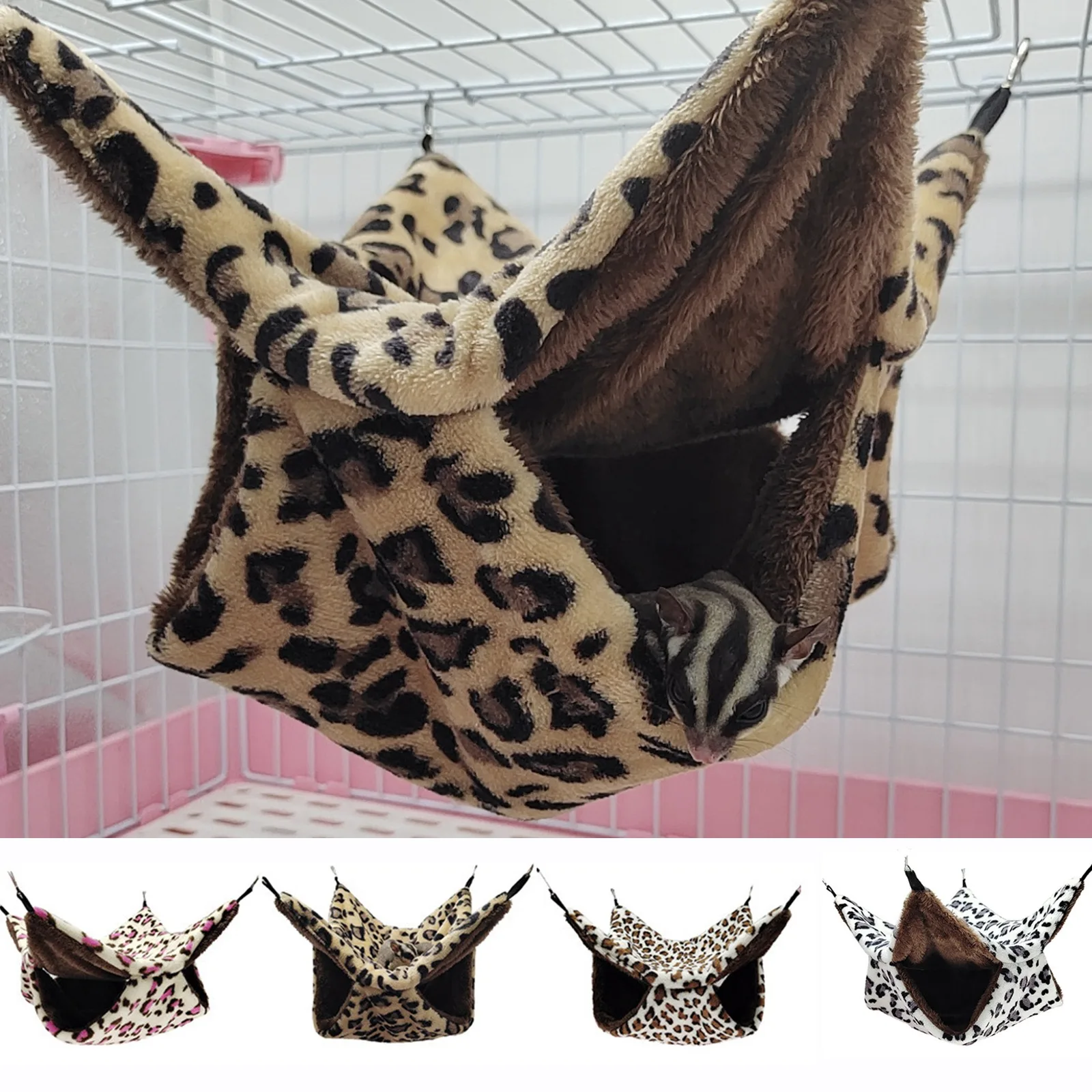 

Small Pet Hammock Double-layer Plush Soft Winter Warm Hanging Nest Sleeping Bed Small Pets Hamster Squirrel Chinchilla House