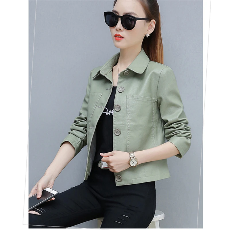 2019 демисезонная модная новая кожаная женская тонкая плюшевая Короткая