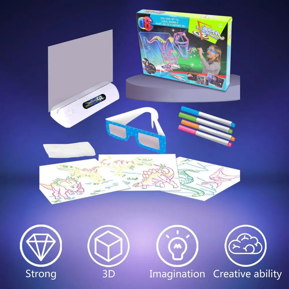 Волшебная 3d-доска для рисования пазл со светодиодными световыми эффектами