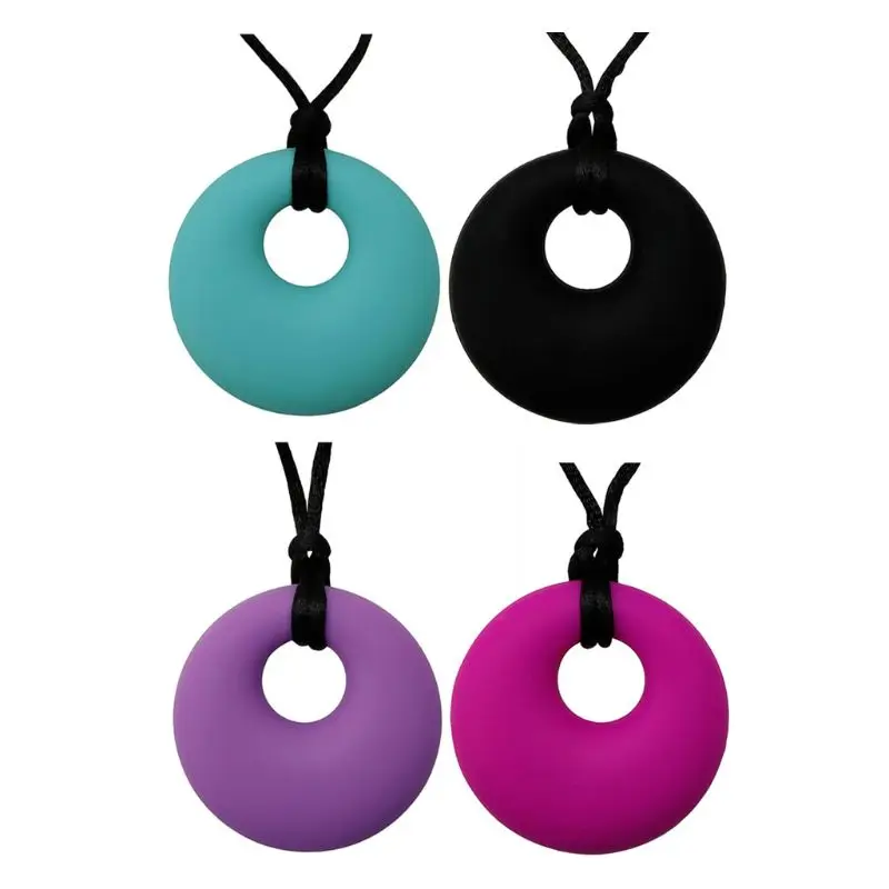 Sensory Chew Necklace for Boys Girls Adults 2 Pack Silicone Chewy Pendant Jewelry Autism ADHD | Мать и ребенок
