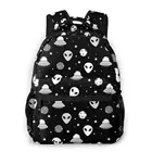 Школьные ранцы для мальчиков-подростков, рюкзак с космическим мотивом и лицом инопланетянина и кораблем для студентов