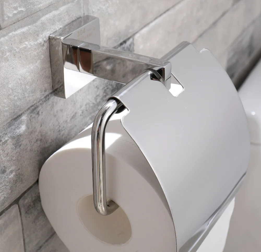 

Roll Tissue Box Bathroom Toilet Paper Holder Stainless Steel Wall Mounted WC Toilet Roll Holder Kitchen Paper Towel Holder