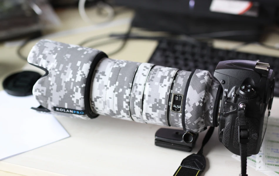 Линзы ROLANPRO камуфляжное пальто дождевик для Nikon AF S на рост от 80 до 200mm f/2.8D ED