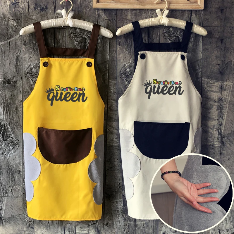 Фартук нагрудник с карманами для женщин водонепроницаемый маслостойкий в