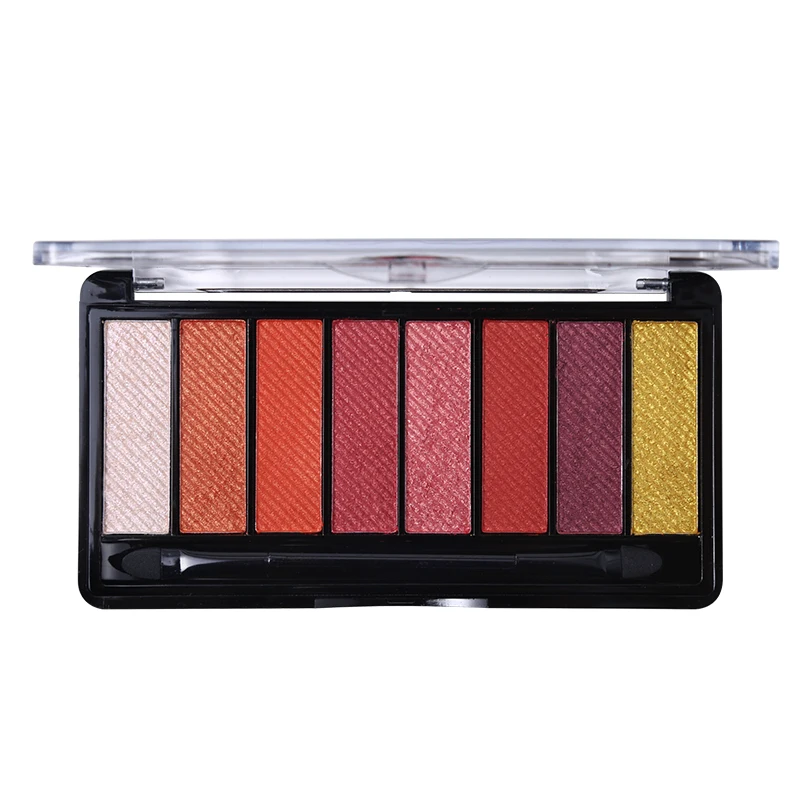 8 цветов блестящие мерцающие тени для век Палитра Земля/теплый макияж натуральные атласные пигмент