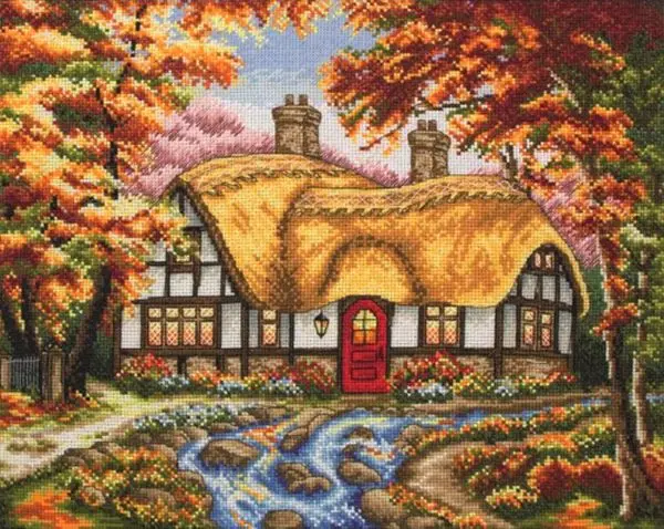 

anchor Cottage in the woods 45-39 Cross Stitch Kit Packages Counted Cross-Stitching Kits New Pattern Cross stich Painting Set