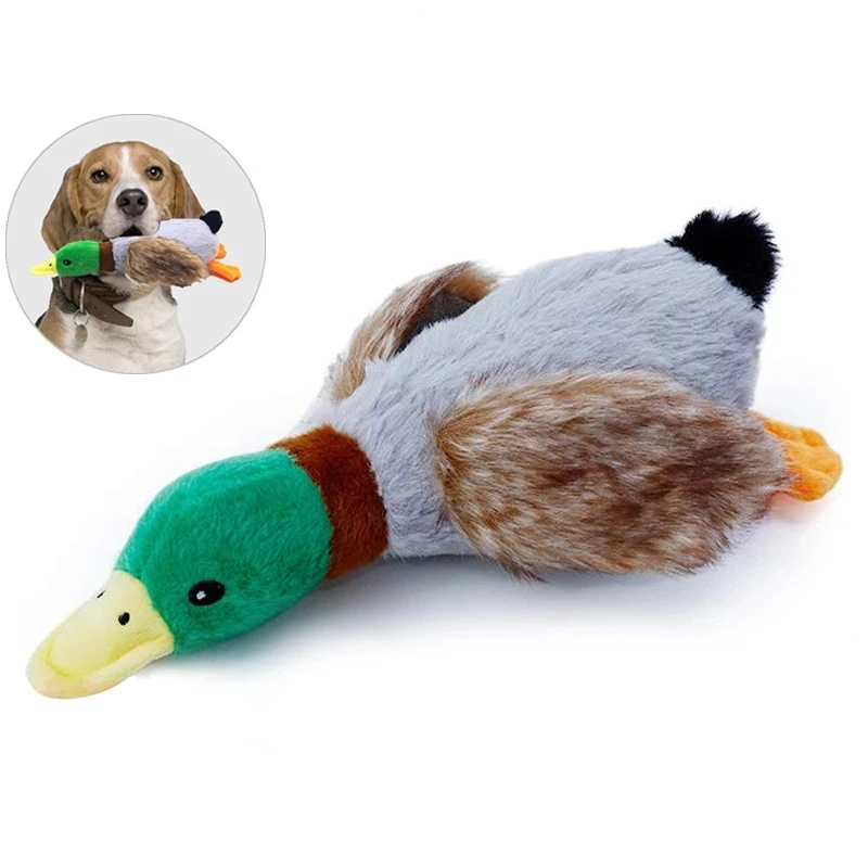 

Симпатичные плюшевые игрушки-пищалки в виде утки и собак, забавная игра для домашних животных, Интерактивная жевательная игрушка для мален...
