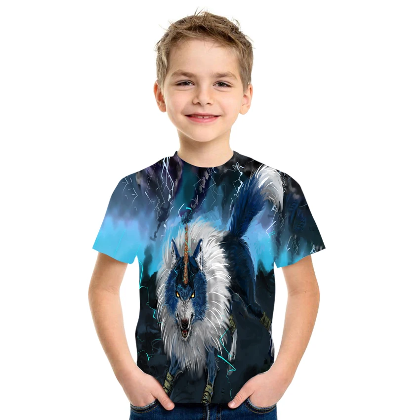 

Children's T-shirt Boys, Girls, Children's Short Sleeve Children's Animal Print T-shirt Top Short