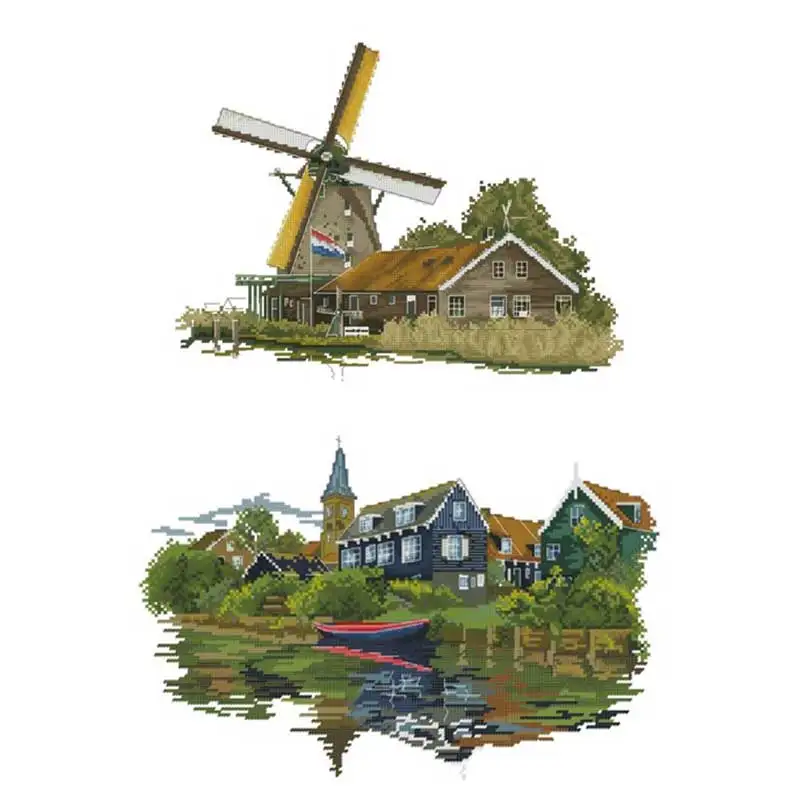 

Rural landscape patterns Counted Cross Stitch 11CT 14CT 18CT 16CT DIY Cross Stitch Kits Embroidery Needlework Sets home decor