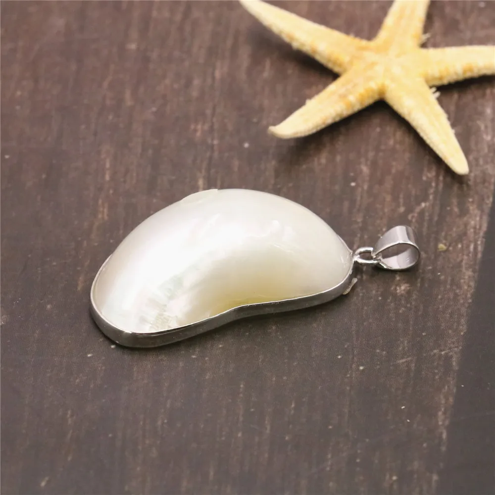 29x50 мм овальное ожерелье кулон модный натуральный белый ракушка свитер цепочка