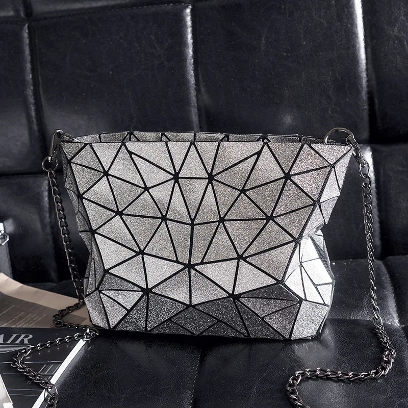 

Geometric prismatic shoulder tote bags for women luxury brand handbags crossbody bucket bag rhinestone clutch messenger bag
