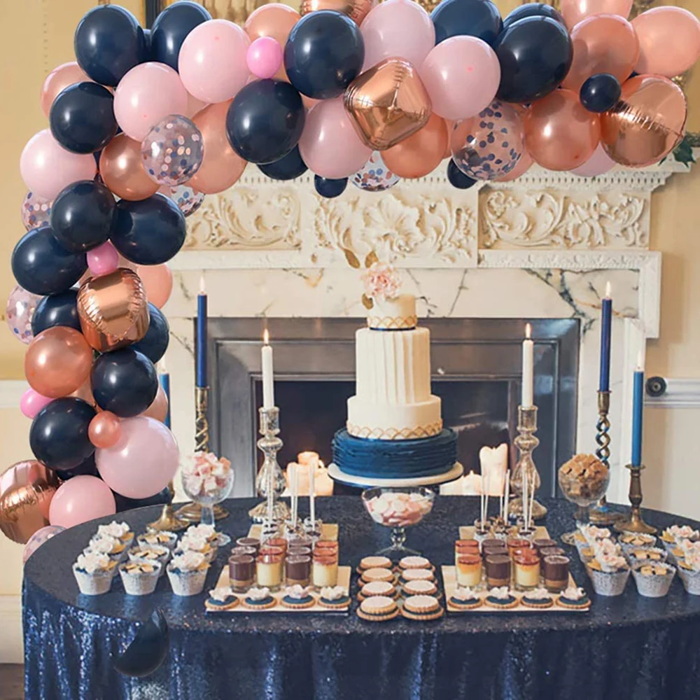 

110pcs Nacy Blue Balloon Pink Balloons Garland Arch Kit Birthday Balloon Decorations Wedding Balloon Baby Shower Supplies