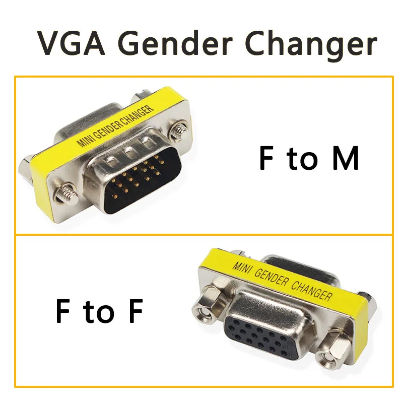 15 Pin VGA/SVGA gender Changer HD (HD VGA/SVGA) Женский/Женский к мужскому мини для разъемов| |