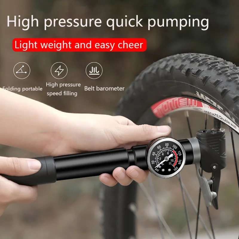 Ultralight Mini MTB Bike Air Pump With Pressure Gauge Portable Bicycle Tire Inflator Hand | Спорт и развлечения