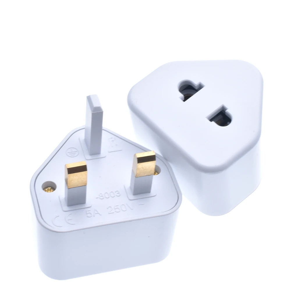 ЕС и США 2-контактный до английская вилка с 3 зубцами Универсальный адаптер