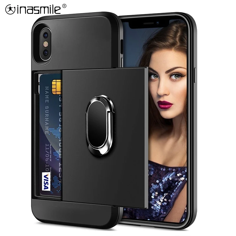 Красивая слайд карты телефон случае для iPhone 12 11 X XR XS Max Pro противоударный чехол с