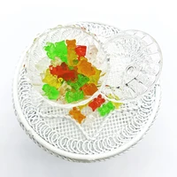 20pcs glitter bear flatback planar resin color ornaments diy crafts supplies phone shell patch art material hair accessories toy
