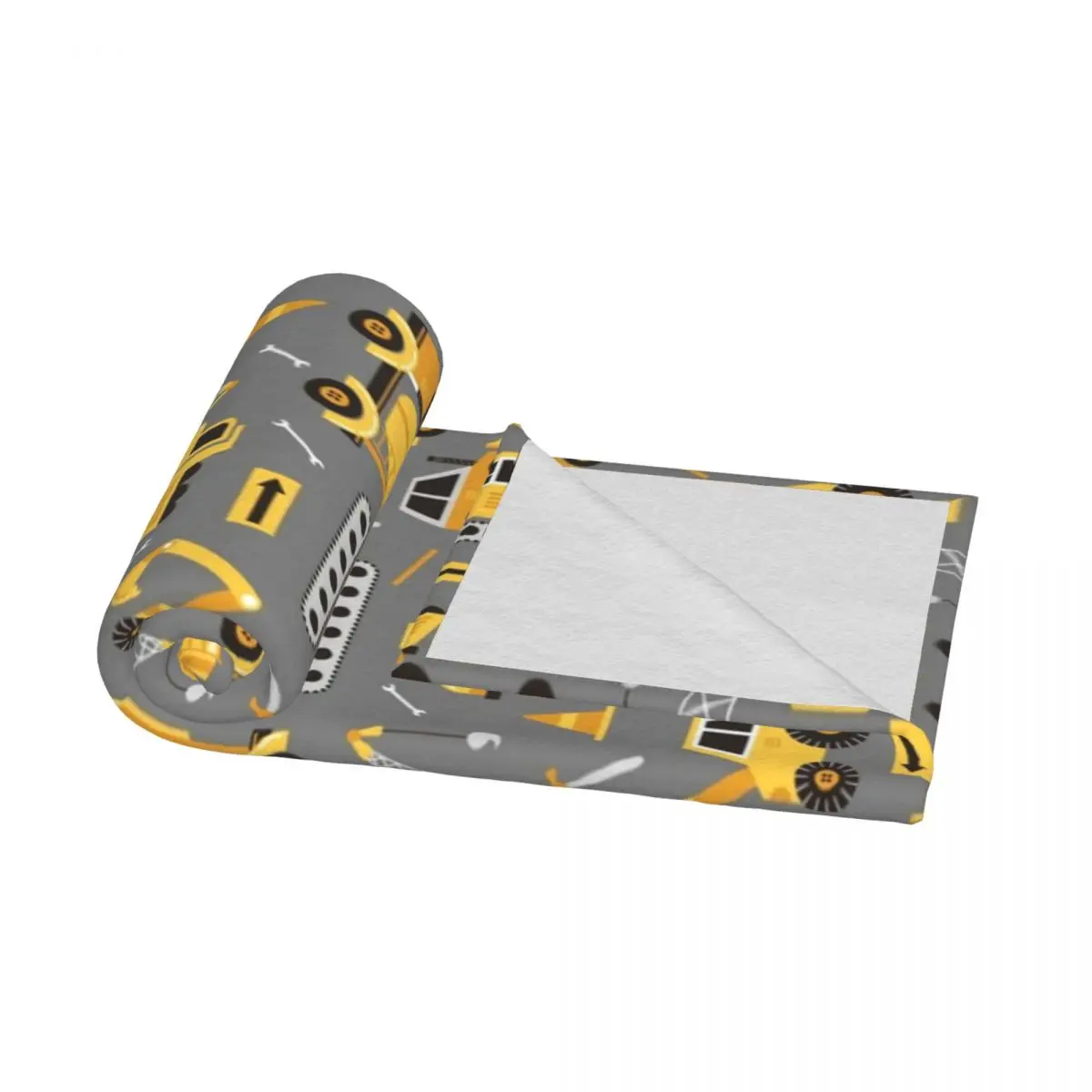 Строительные грузовики серое покрывало флисовое для кровати одеяло дивана