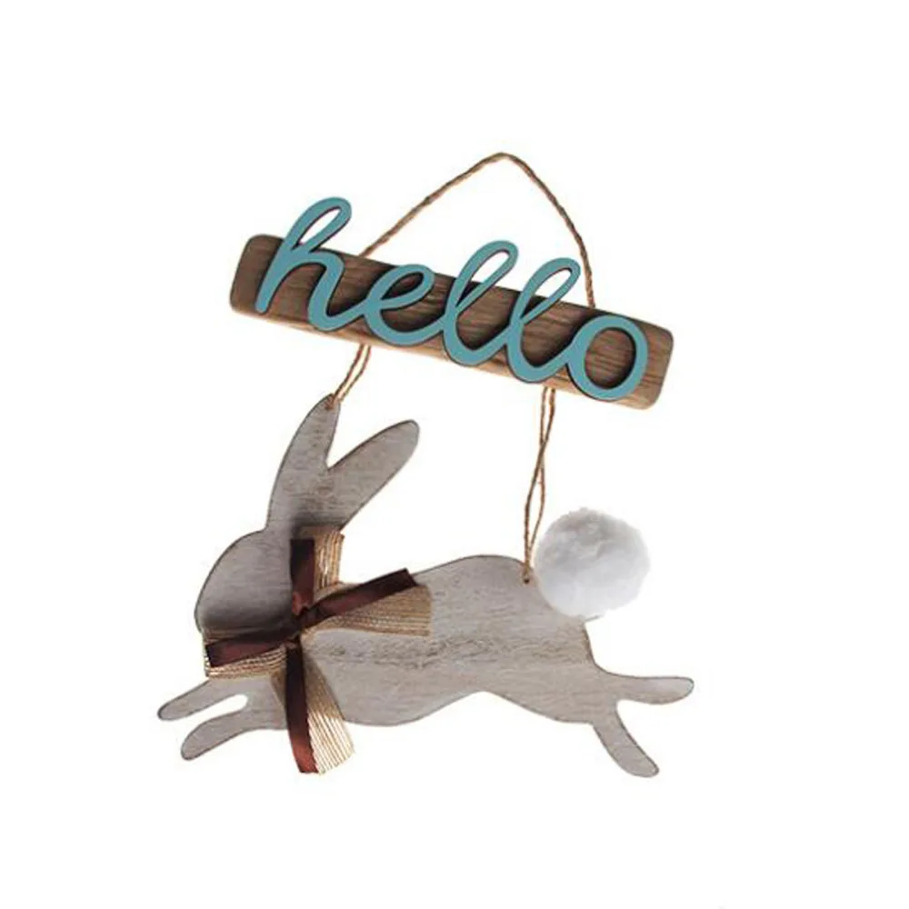 

Подвесной кулон «Добро пожаловать», украшение для дома, милые подарки для детей, почувствуйте красоту жизни, деревянный Пасхальный кролик