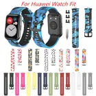 Ремешок силиконовый для умных часов Huawei Watch Fit, разноцветный браслет с инструментом для Huawei Fit Smartwrist, 2021