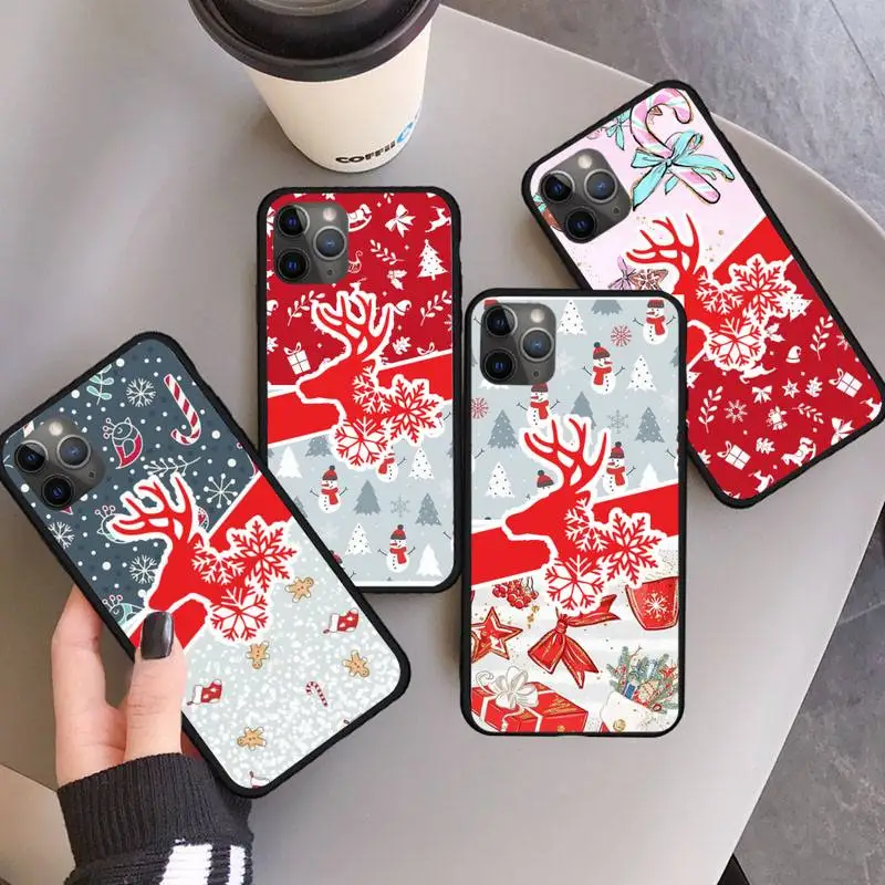 

Merry Christmas Elk Santa Phone Case for iPhone 11 12 mini pro XS MAX 8 7 6 6S Plus X 5S SE 2020 XR