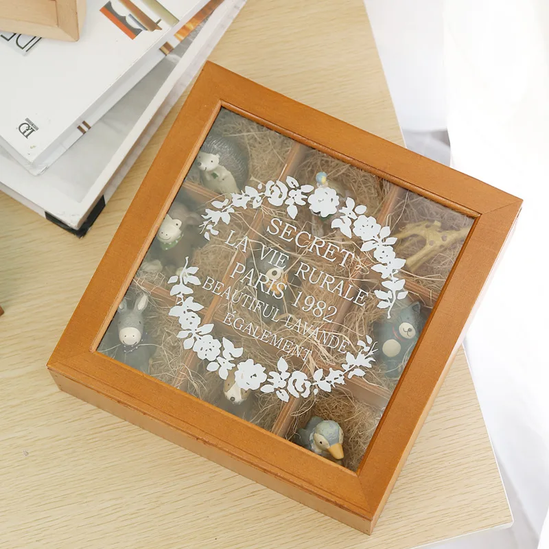 9 с деревянной деталью шикарный чай коробка отсеки контейнер сумка сундуки для