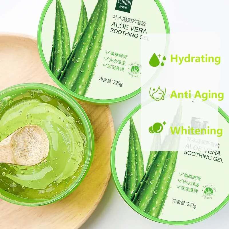 

Aloe Vera Gel Natural Face Creams Moisturizer Acne Treatment Cream Sun Repair Cream Whitening Skin Care 220ML