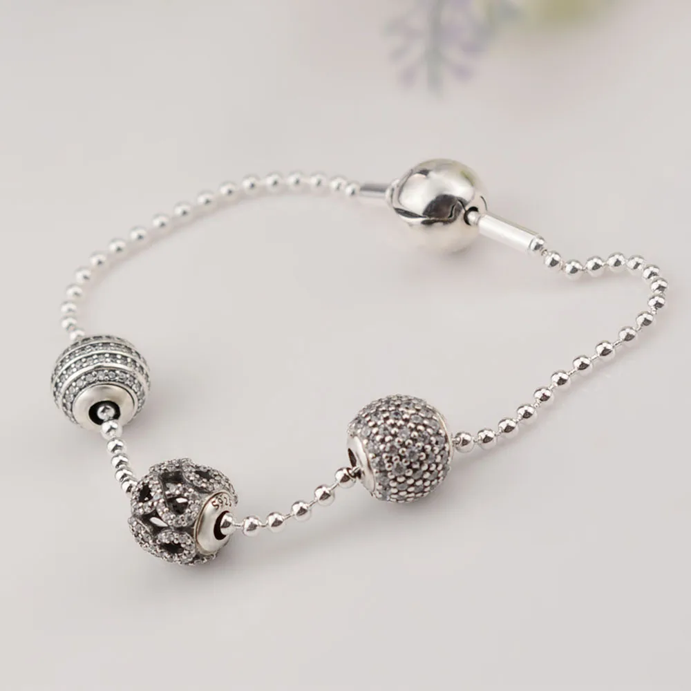 

2020 2017 E Serie Bracelets & Bangles 925 Sterling Silver Jewelry Bracelets With Silver Ball And Bead Design Silver Link Chain