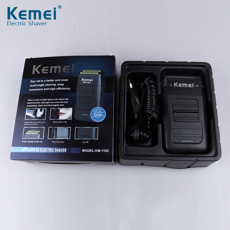 Kemei KM 1102 Перезаряжаемые аккумуляторная электробритва для Для мужчин с двойным